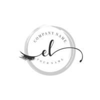 initial EL logo handwriting beauty salon fashion modern luxury monogram vector