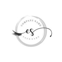 initial ES logo handwriting beauty salon fashion modern luxury monogram vector
