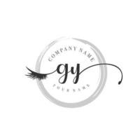 initial GY logo handwriting beauty salon fashion modern luxury monogram vector