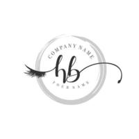 initial HB logo handwriting beauty salon fashion modern luxury monogram vector