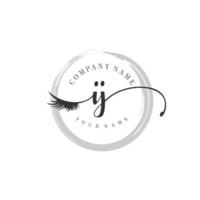 initial IJ logo handwriting beauty salon fashion modern luxury monogram vector