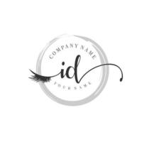 initial ID logo handwriting beauty salon fashion modern luxury monogram vector