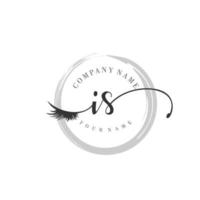 initial IS logo handwriting beauty salon fashion modern luxury monogram vector