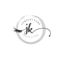 initial JK logo handwriting beauty salon fashion modern luxury monogram vector