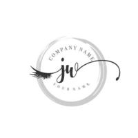 initial JW logo handwriting beauty salon fashion modern luxury monogram vector