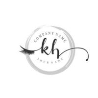 initial KH logo handwriting beauty salon fashion modern luxury monogram vector