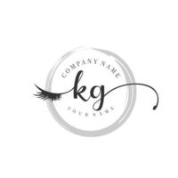 initial KG logo handwriting beauty salon fashion modern luxury monogram vector