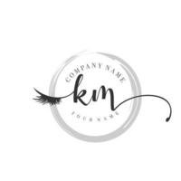 initial KM logo handwriting beauty salon fashion modern luxury monogram vector