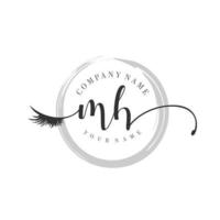 initial MH logo handwriting beauty salon fashion modern luxury monogram vector