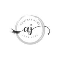 initial AJ logo handwriting beauty salon fashion modern luxury monogram vector