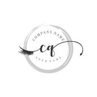 initial CQ logo handwriting beauty salon fashion modern luxury monogram vector