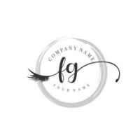 logo fg inicial escritura salón de belleza moda modernas lujo monograma vector