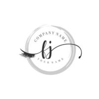 initial FJ logo handwriting beauty salon fashion modern luxury monogram vector