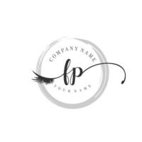 initial FP logo handwriting beauty salon fashion modern luxury monogram vector