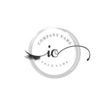 initial IO logo handwriting beauty salon fashion modern luxury monogram vector