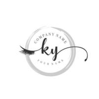 initial KY logo handwriting beauty salon fashion modern luxury monogram vector