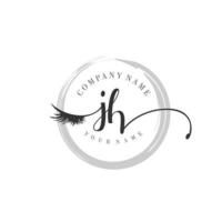 initial JH logo handwriting beauty salon fashion modern luxury monogram vector