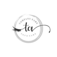 initial TA logo handwriting beauty salon fashion modern luxury monogram vector