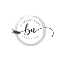 initial BU logo handwriting beauty salon fashion modern luxury monogram vector