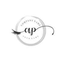 initial AP logo handwriting beauty salon fashion modern luxury monogram vector