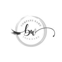 initial BW logo handwriting beauty salon fashion modern luxury monogram vector