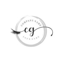 initial CG logo handwriting beauty salon fashion modern luxury monogram vector
