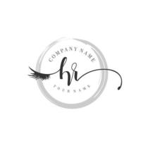 initial HR logo handwriting beauty salon fashion modern luxury monogram vector