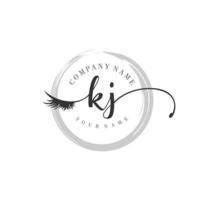 initial KJ logo handwriting beauty salon fashion modern luxury monogram vector