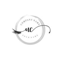 initial UC logo handwriting beauty salon fashion modern luxury monogram vector
