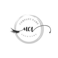 initial UA logo handwriting beauty salon fashion modern luxury monogram vector