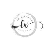 initial LW logo handwriting beauty salon fashion modern luxury monogram vector