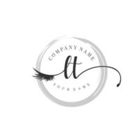 initial LT logo handwriting beauty salon fashion modern luxury monogram vector