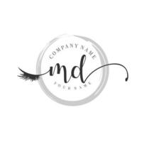 initial MD logo handwriting beauty salon fashion modern luxury monogram vector