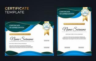 Modern Gradient Certificates of Achievements Template Set vector