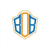 BOB abstract monogram shield logo design on white background. BOB creative initials letter logo. vector