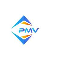 diseño de logotipo de tecnología abstracta pmv sobre fondo blanco. concepto de logotipo de letra de iniciales creativas pmv. vector