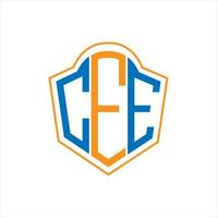 CEE abstract monogram shield logo design on white background. CEE creative initials letter logo. vector