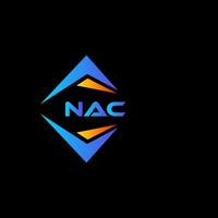diseño de logotipo de tecnología abstracta nac sobre fondo negro. concepto de logotipo de letra de iniciales creativas nac. vector