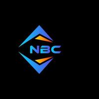 Diseño de logotipo de tecnología abstracta nbc sobre fondo negro. Concepto de logotipo de letra de iniciales creativas de nbc. vector