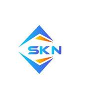 diseño de logotipo de tecnología abstracta skn sobre fondo blanco. concepto de logotipo de letra de iniciales creativas skn. vector