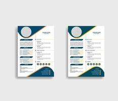 diseño de plantilla de cv creativo limpio y simple vector