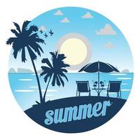 Sunset, Summer, Beach T-Shirt Design vector