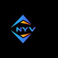 diseño de logotipo de tecnología abstracta de nyv sobre fondo negro. concepto de logotipo de letra de iniciales creativas de nyv. vector