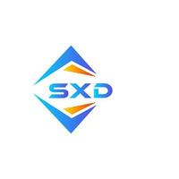 Diseño de logotipo de tecnología abstracta sxd sobre fondo blanco. Concepto de logotipo de letra de iniciales creativas sxd. vector