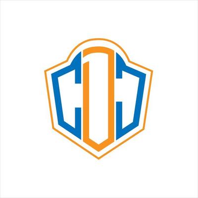 CDJ abstract monogram shield logo design on white background. CDJ creative initials letter logo.