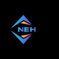 neh diseño de logotipo de tecnología abstracta sobre fondo negro. concepto de logotipo de letra inicial creativa neh. vector
