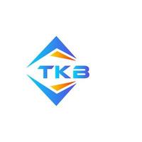 Diseño de logotipo de tecnología abstracta tkb sobre fondo blanco. Concepto de logotipo de letra de iniciales creativas tkb. vector