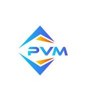 diseño de logotipo de tecnología abstracta pvm sobre fondo blanco. Concepto de logotipo de letra de iniciales creativas pvm. vector