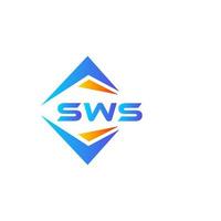 diseño de logotipo de tecnología abstracta sws sobre fondo blanco. concepto creativo del logotipo de la letra de las iniciales de sws. vector