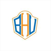 bhv diseño de logotipo de escudo de monograma abstracto sobre fondo blanco. logotipo de la letra de las iniciales creativas bhv. vector